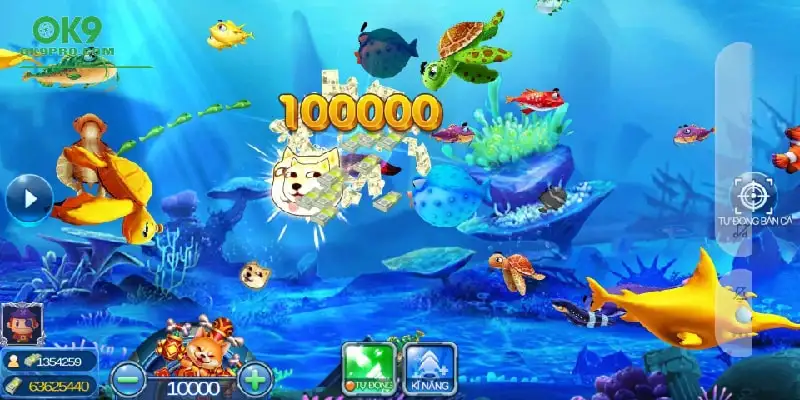 Hệ thống vũ khí và tính năng hỗ trợ trong game bắn cá rồng Ok9 