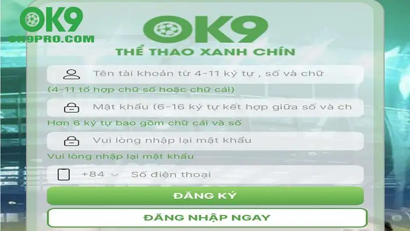 Hướng dẫn đăng ký OK9 trên điện thoại